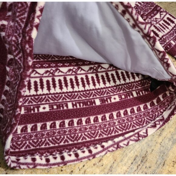 The North Face Aztec Fleece Half Zip Sz Large Womens L Maroon/Purple Cream - Picture 7 of 16